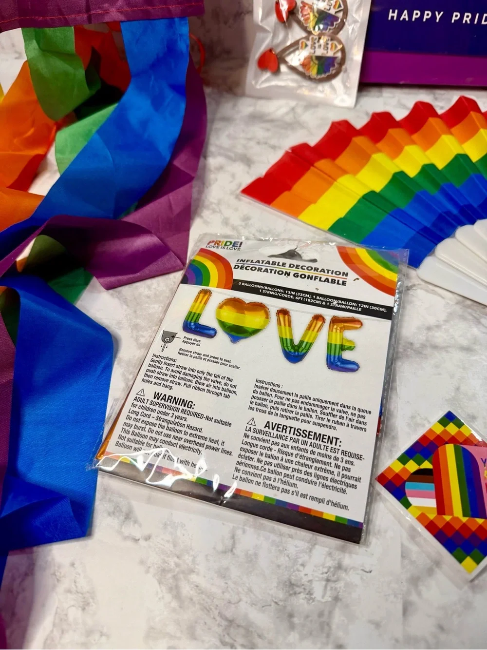 Pride Rainbow Party Supplies Bundle - Multicolor